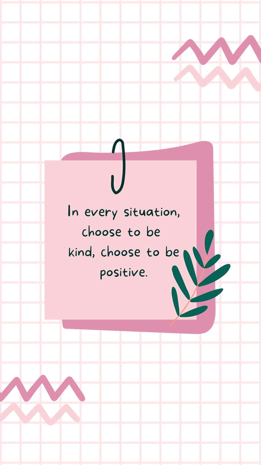 Cute Trendy, pink sticky note, grid background, HD Phone Wallpaper