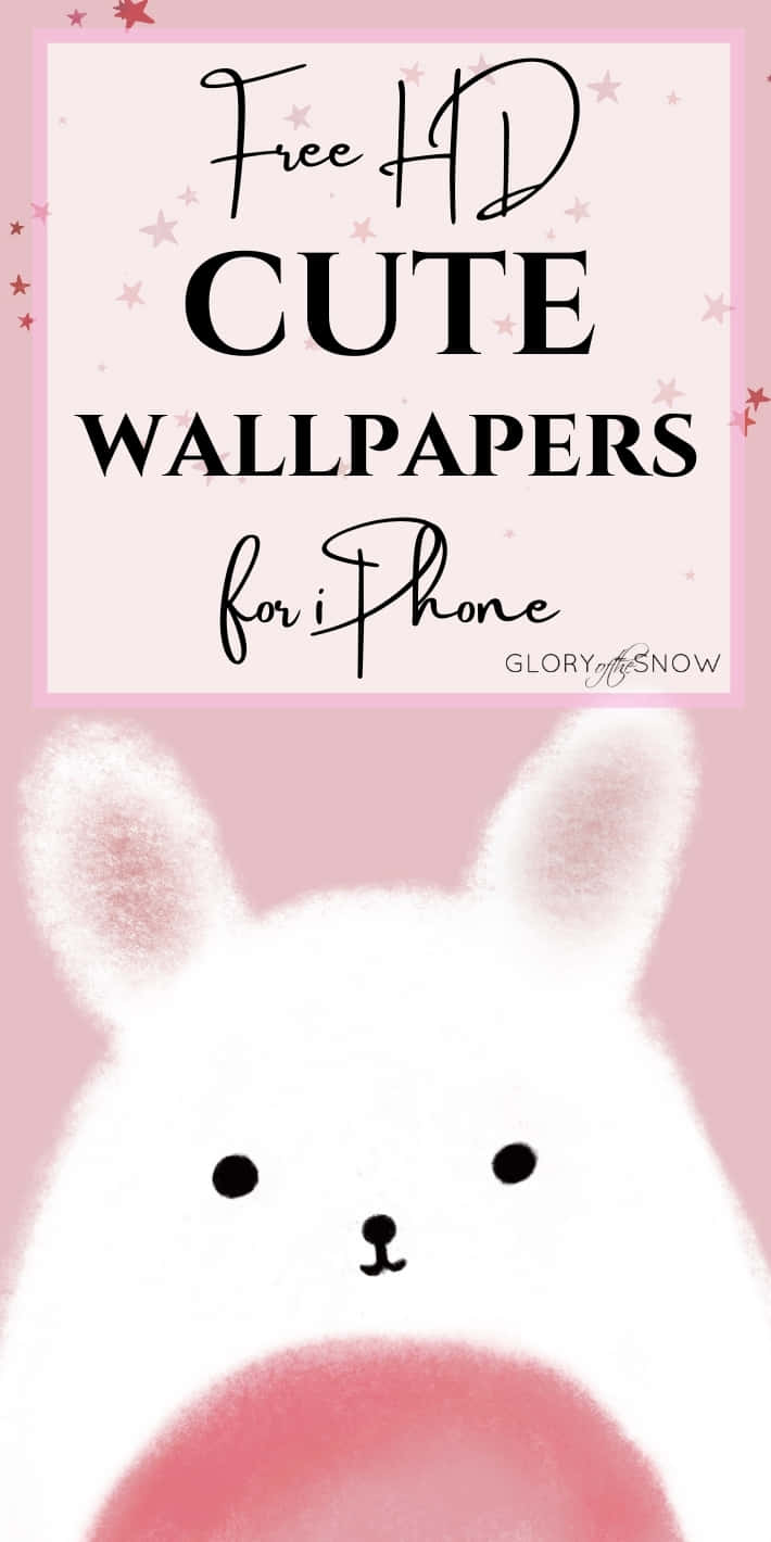 Cute Trendy, soft pink background, cute white bunny illustration, HD Phone Wallpaper