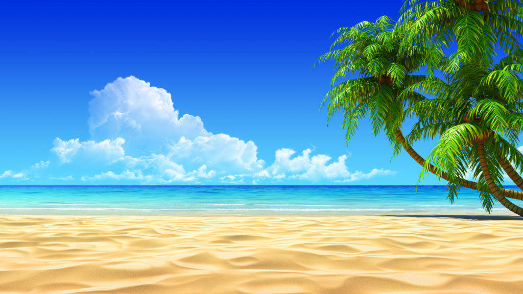 tropical beach, golden sand, turquoise water, SD Desktop Wallpaper