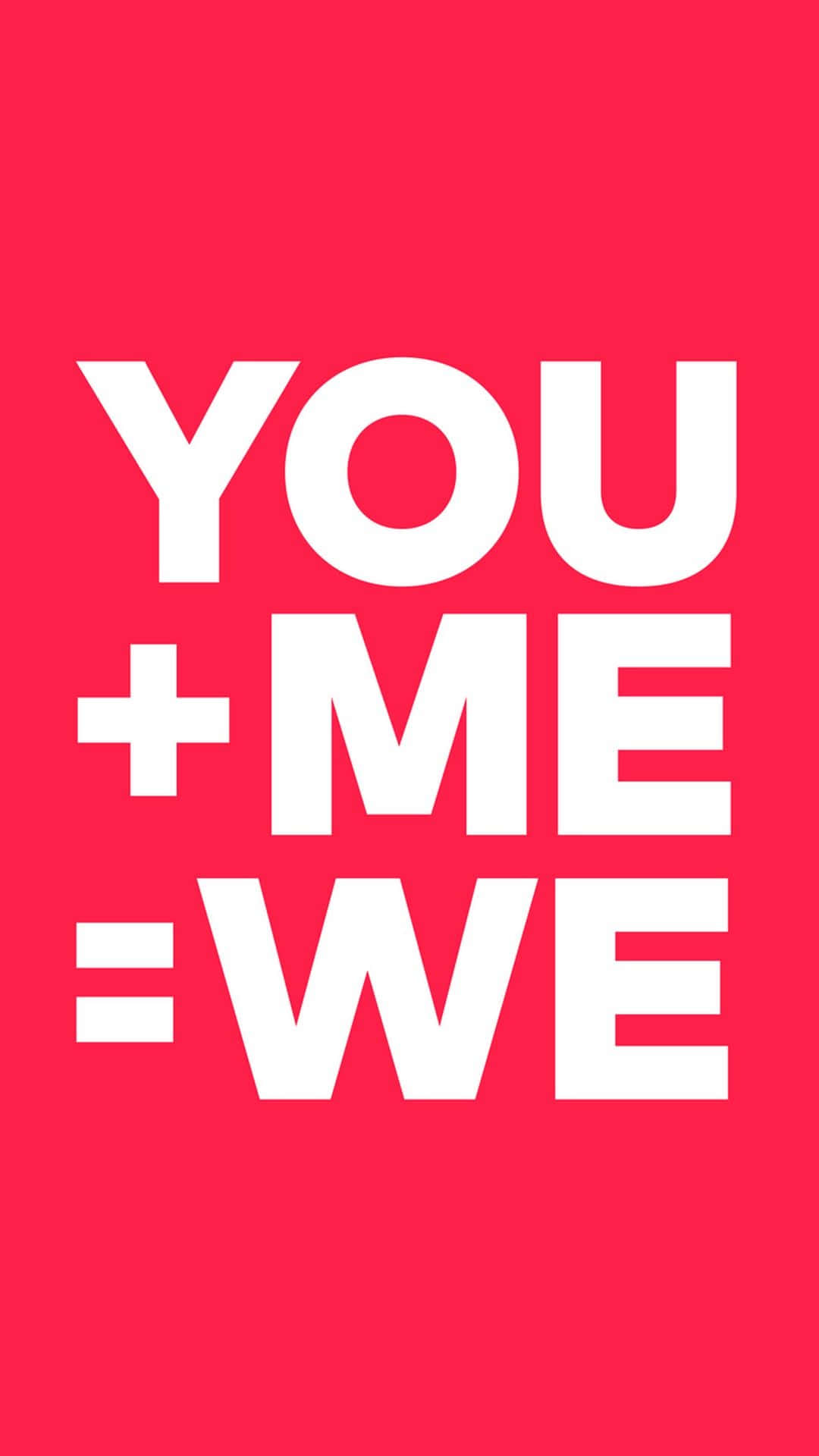 YOU + ME = WE, vibrant pink background, Valentine's Day, Full HD Phone Wallpaper