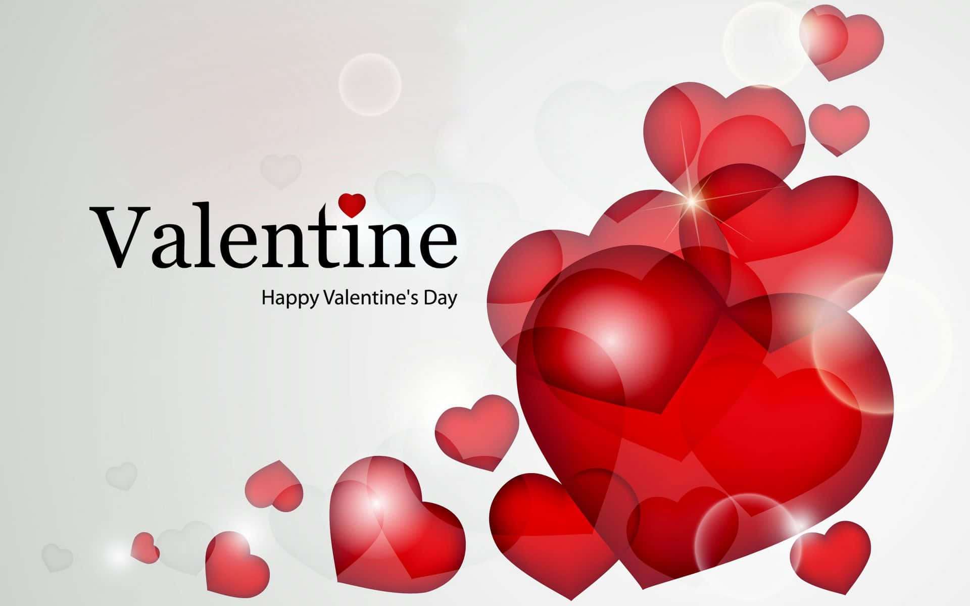 glossy red hearts, soft white background, bokeh lights, Full HD Desktop Wallpaper