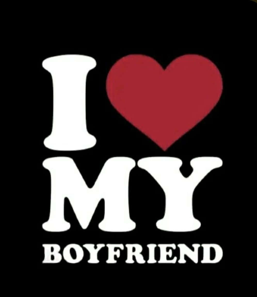 I Love My Boyfriend, white text, red heart, SD Phone Wallpaper