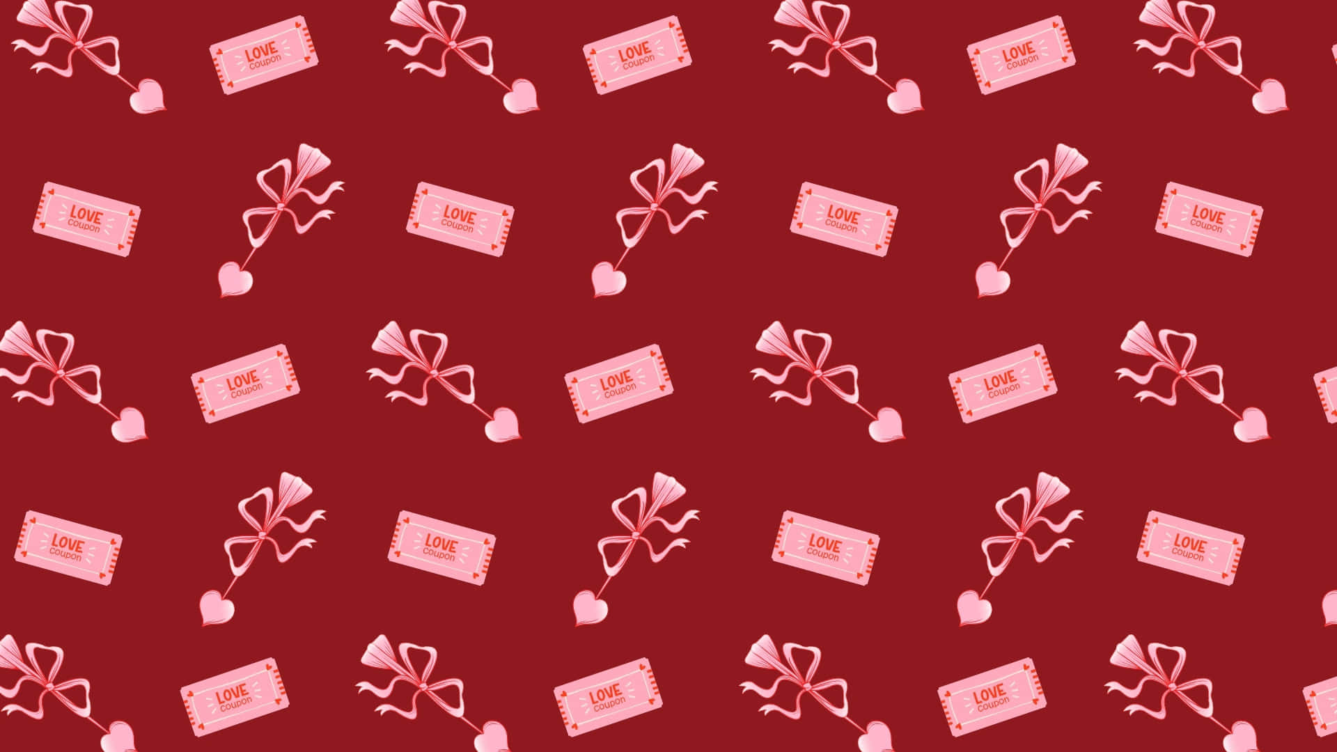 Cupid Arrow Pattern, pink love tickets, heart-tipped arrows, Full HD Desktop Wallpaper