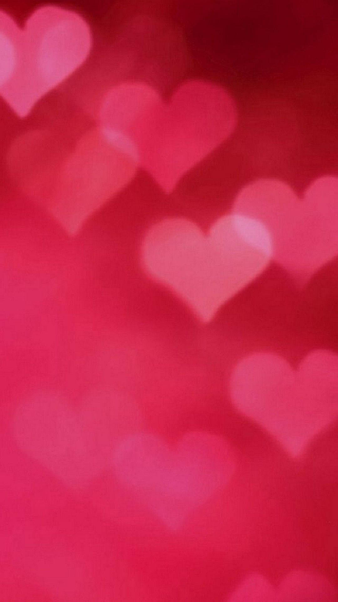 Cute Valentine's Day Floating Hearts, soft glowing hearts, dreamy gradient of pink and red, Full HD Phone Wallpaper