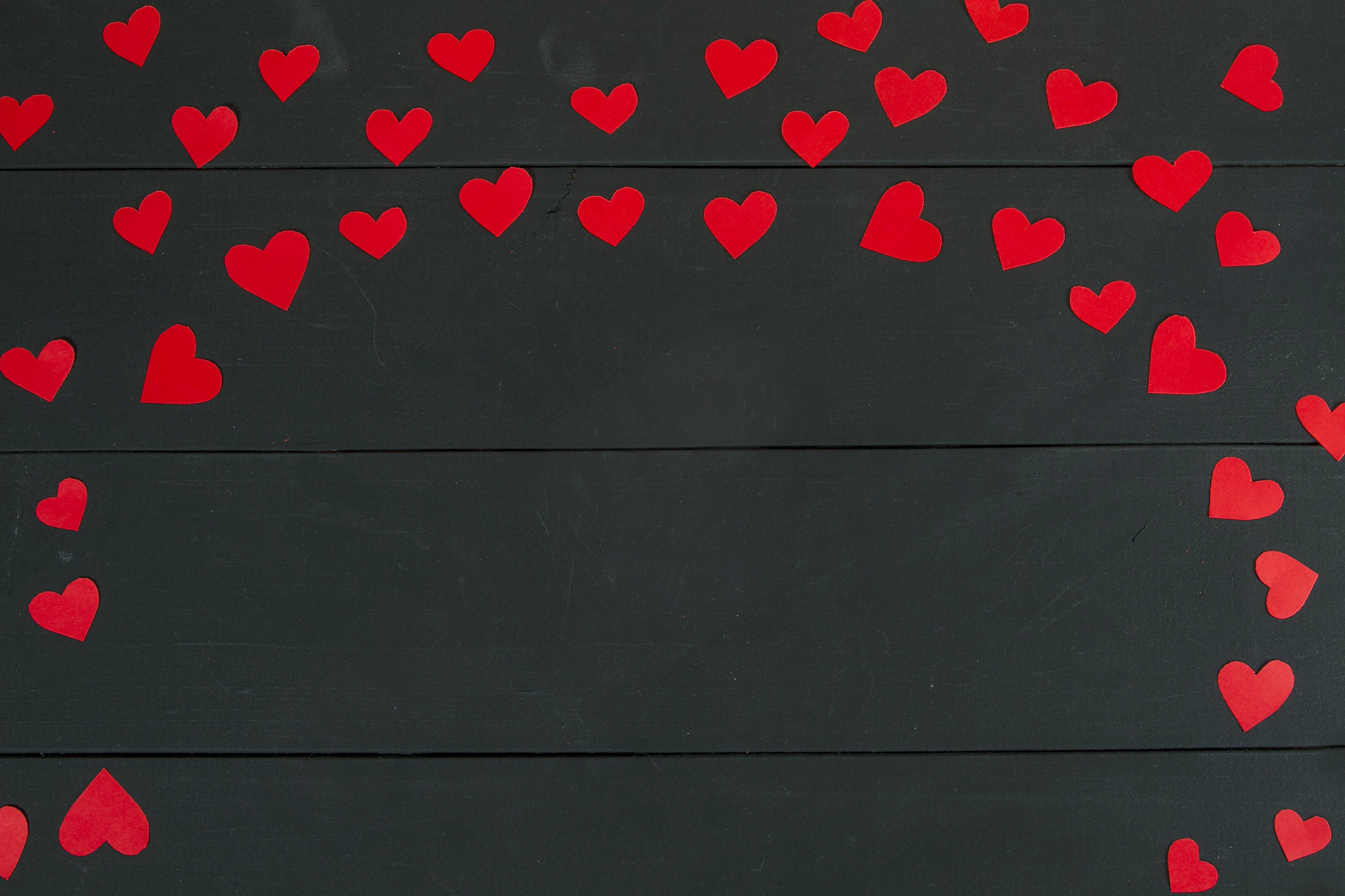 Cute Valentine's Day, heart arch, red paper hearts, 4K Desktop Wallpaper