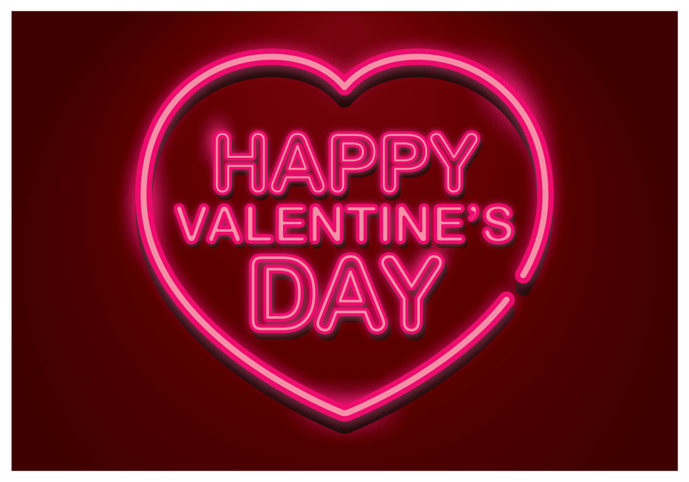 Pink Neon, HAPPY VALENTINE'S DAY, glowing pink neon heart sign, HD Desktop Wallpaper