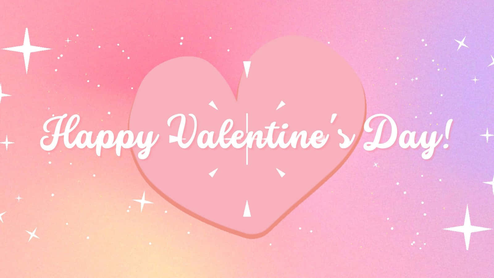 pastel gradient background, pink heart, sparkling stars, HD Desktop Wallpaper