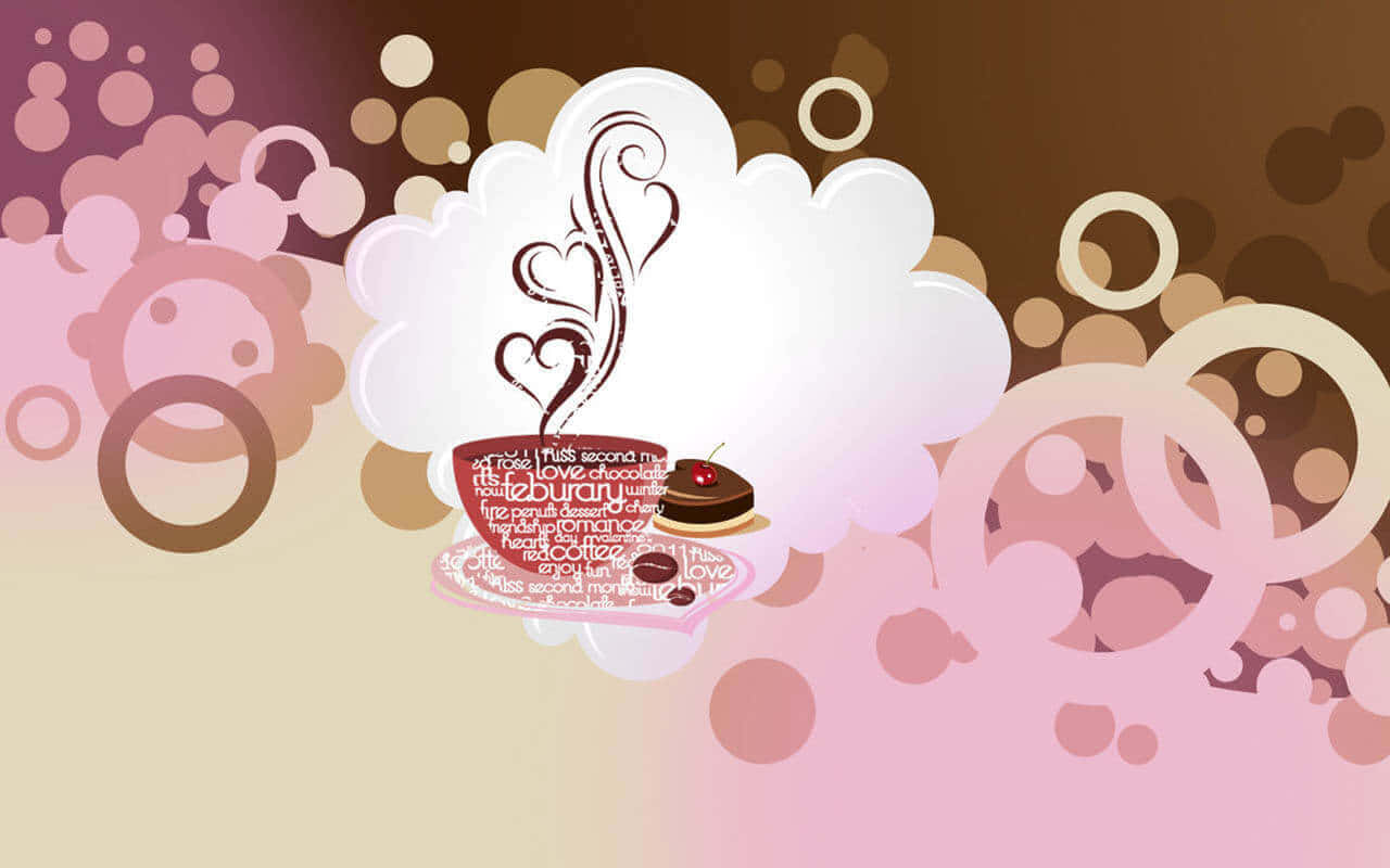 coffee, swirling steam, hearts, HD Desktop Wallpaper