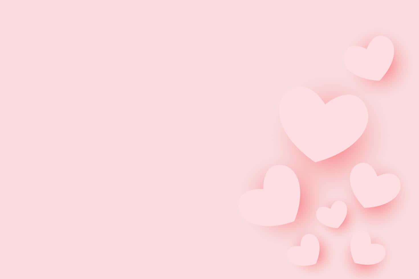 minimalist cute valentines, pink hearts, pastel pink background, HD Desktop Wallpaper