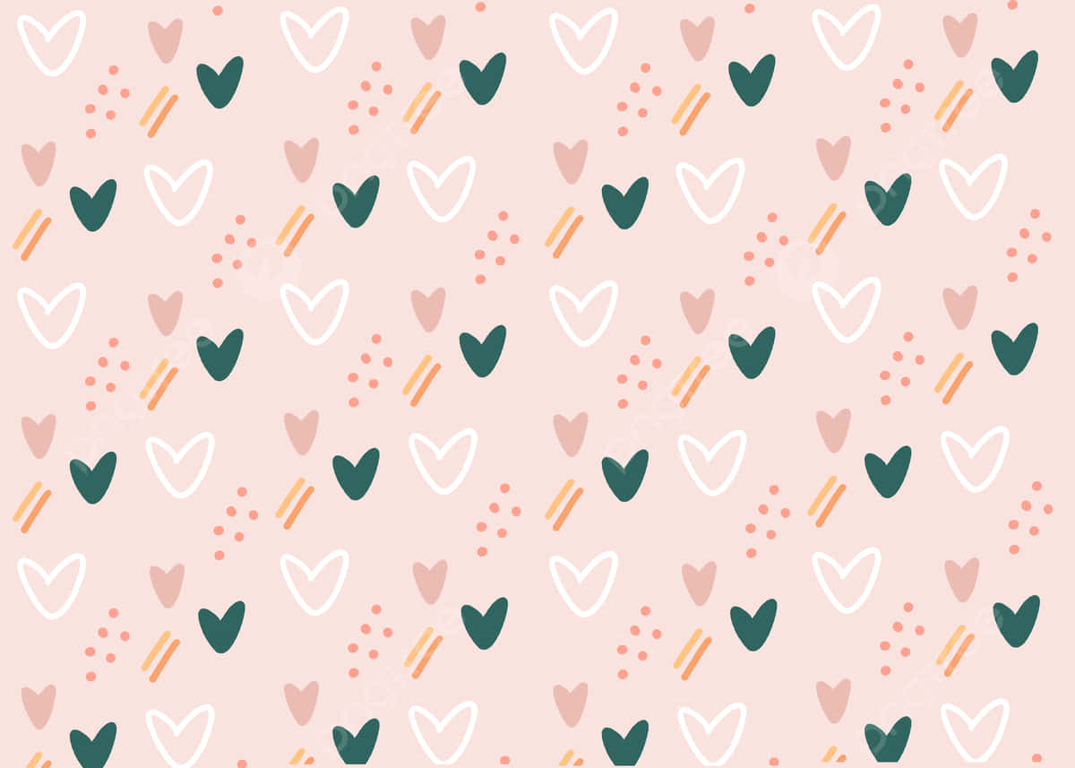 seamless cute valentines heart pattern, pastel wallpaper pattern, scattered hearts and dots, SD Desktop Wallpaper
