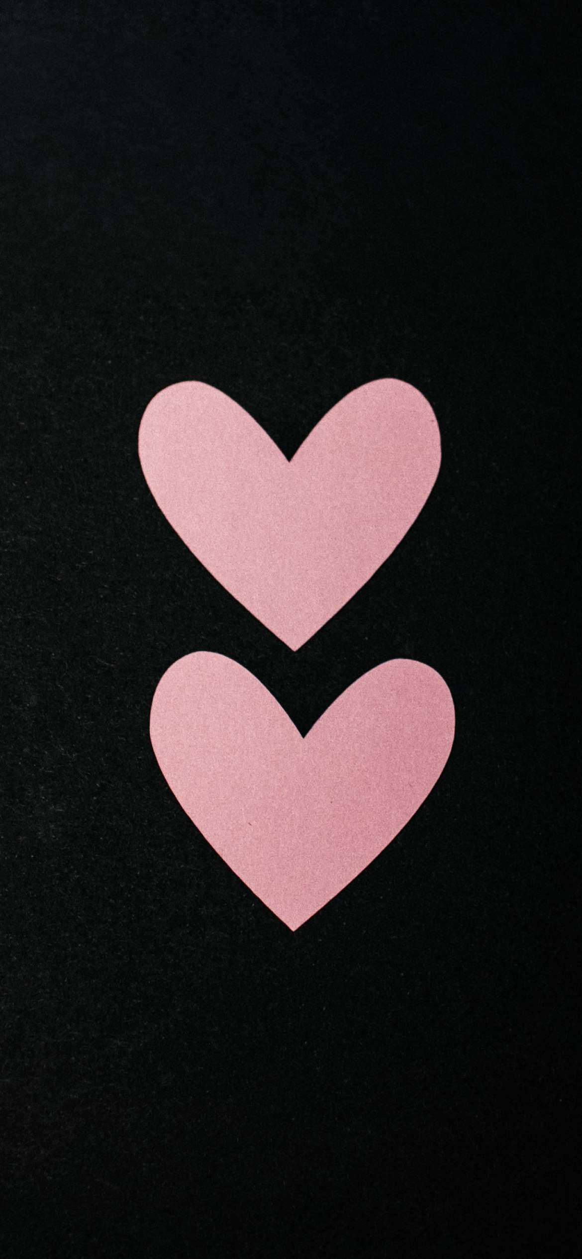 pink hearts, black background, textured black background, Full HD Phone Wallpaper