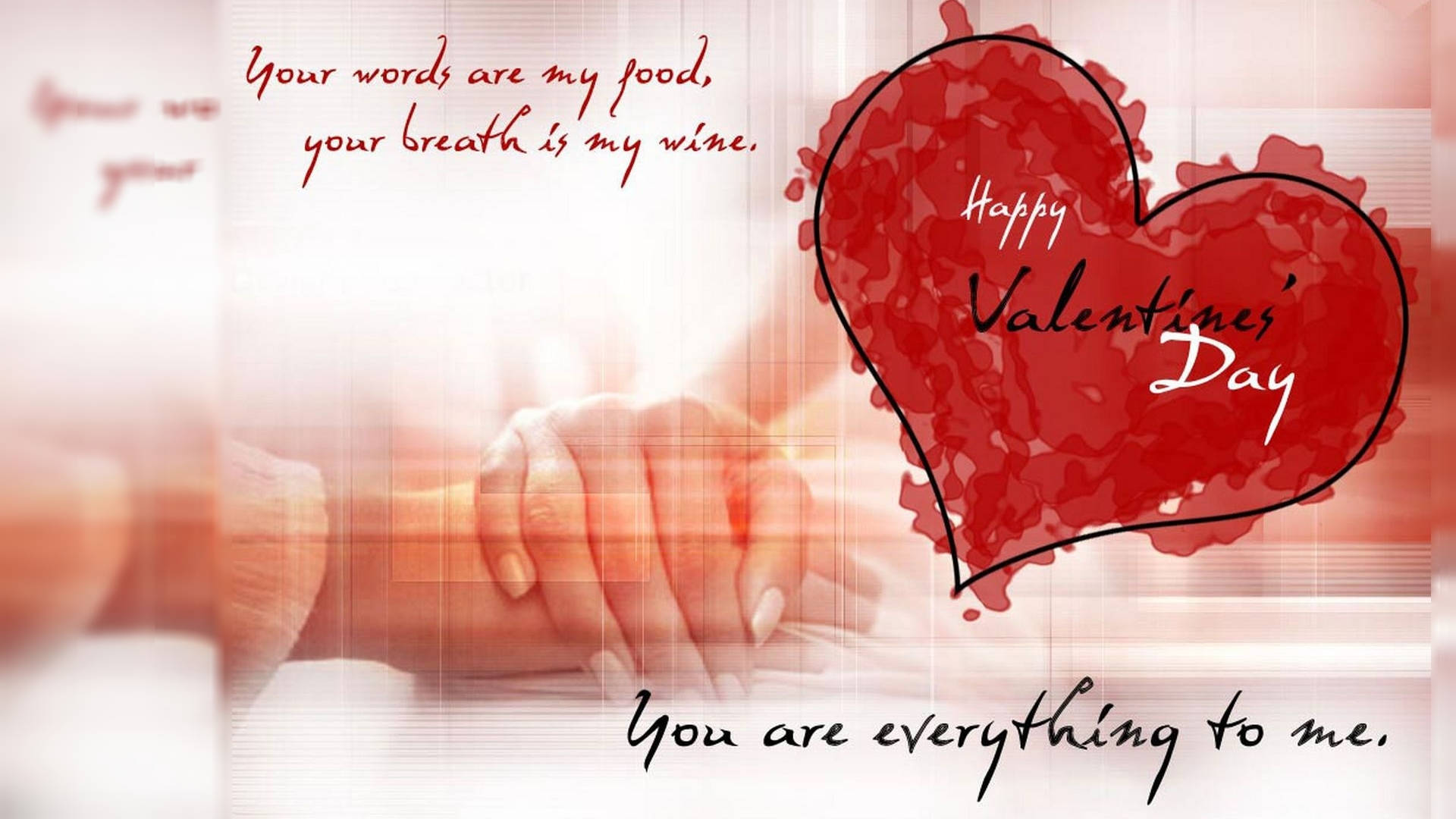 Valentine's Day, clasped hands, red heart, Full HD Desktop Wallpaper