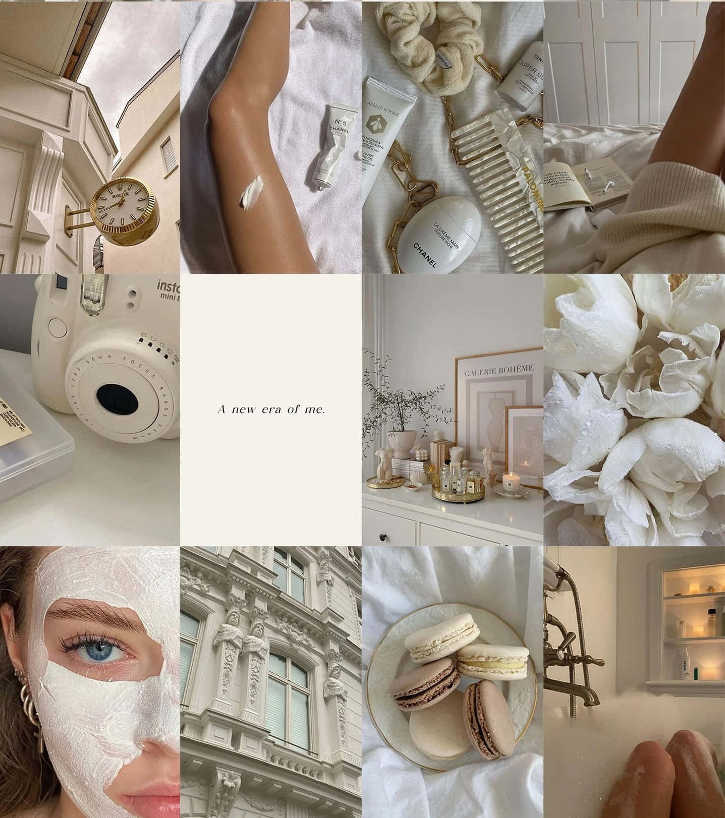 Vanilla Aesthetic Collage, minimalist lifestyle, skincare products, HD Phone Wallpaper