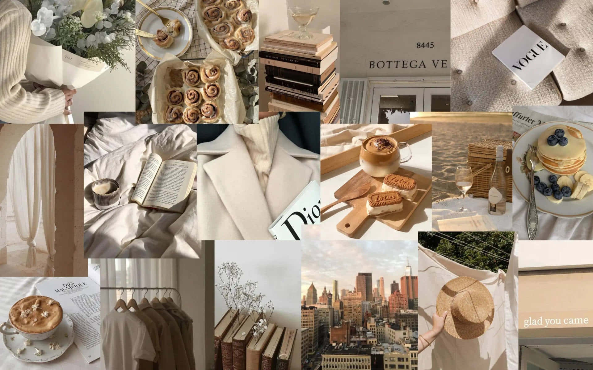 vanilla aesthetic, soft beige, cream-toned, Full HD Desktop Wallpaper