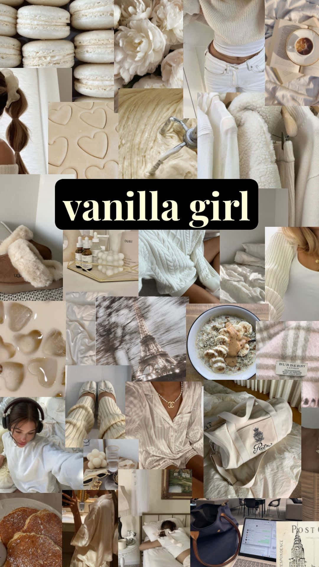 vanilla girl aesthetic, soft beige, macarons, Full HD Phone Wallpaper