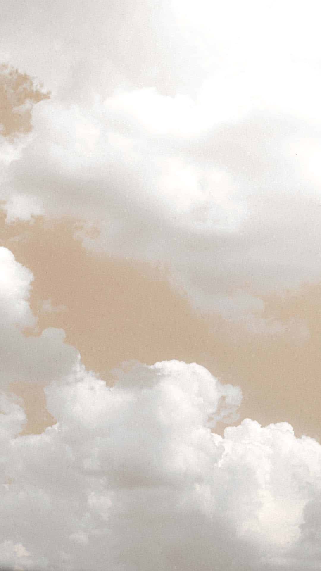 Vanilla Sky Clouds Aesthetic, warm beige sky, soft voluminous clouds, Full HD Phone Wallpaper