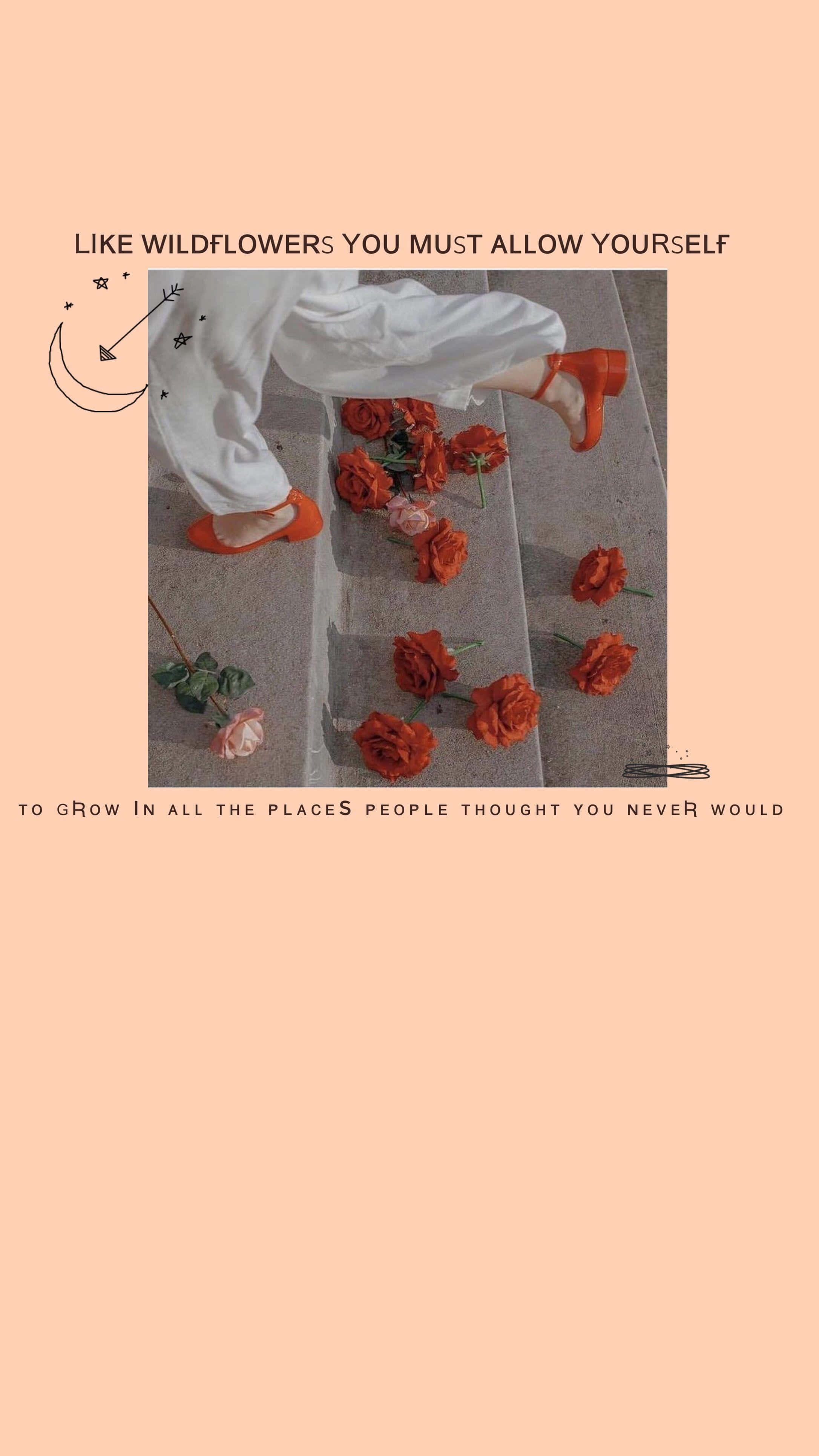 vintage girl aesthetic, white pants, orange shoes, 4K Phone Wallpaper