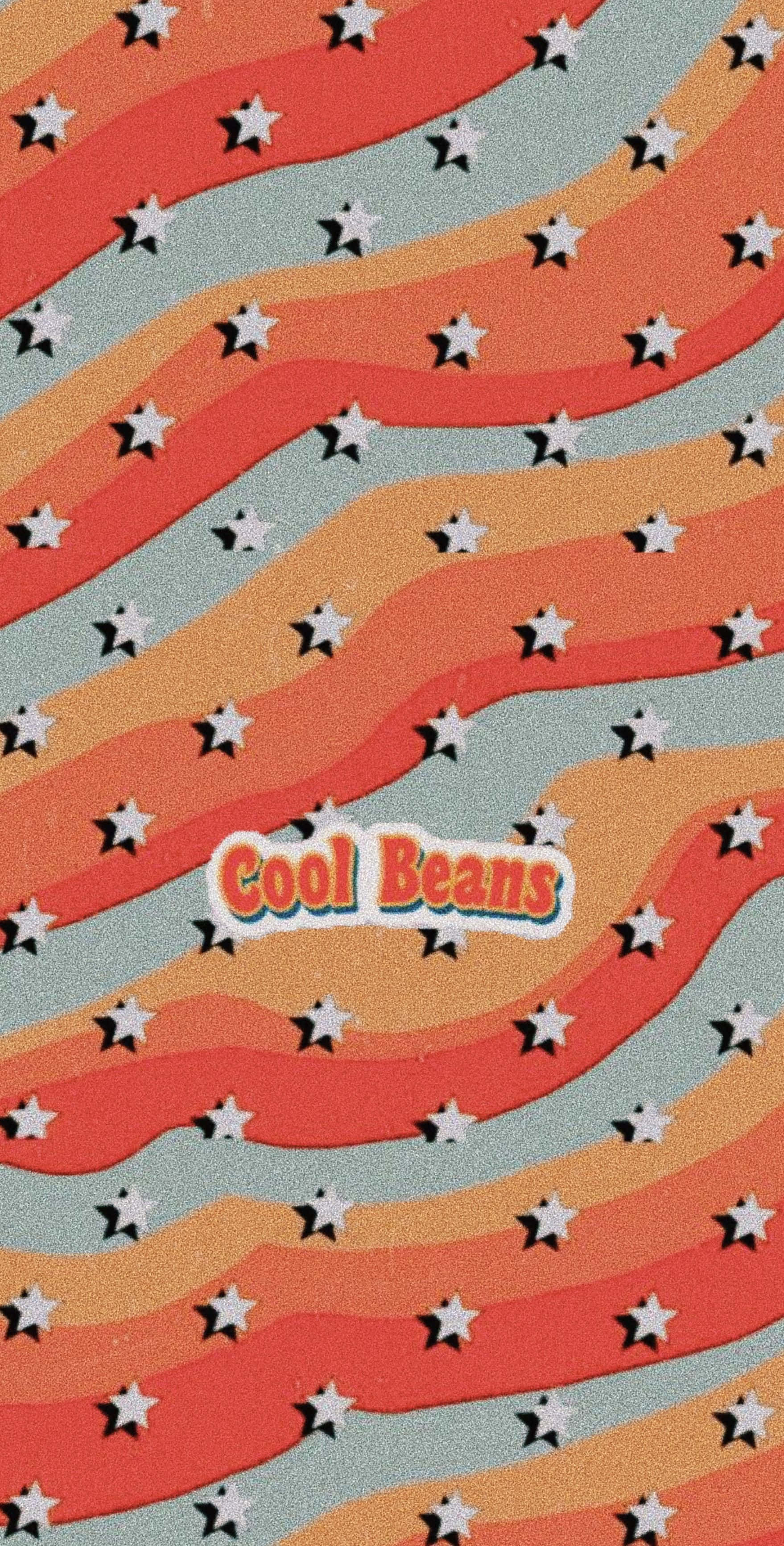 Groovy Retro Fun, orange and teal stripes, white stars, 2K Phone Wallpaper