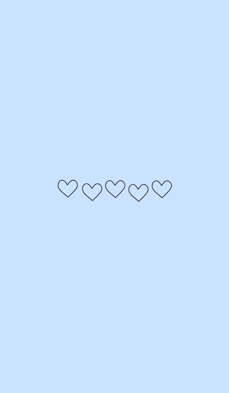 Cute Vsco Aesthetic, blue hearts, soft pastel blue background, HD Phone Wallpaper