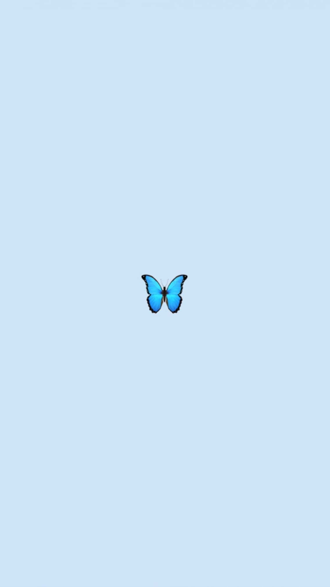 Cute VSCO Blue Butterfly Aesthetic, vibrant blue butterfly, soft pastel blue gradient background, Full HD Phone Wallpaper