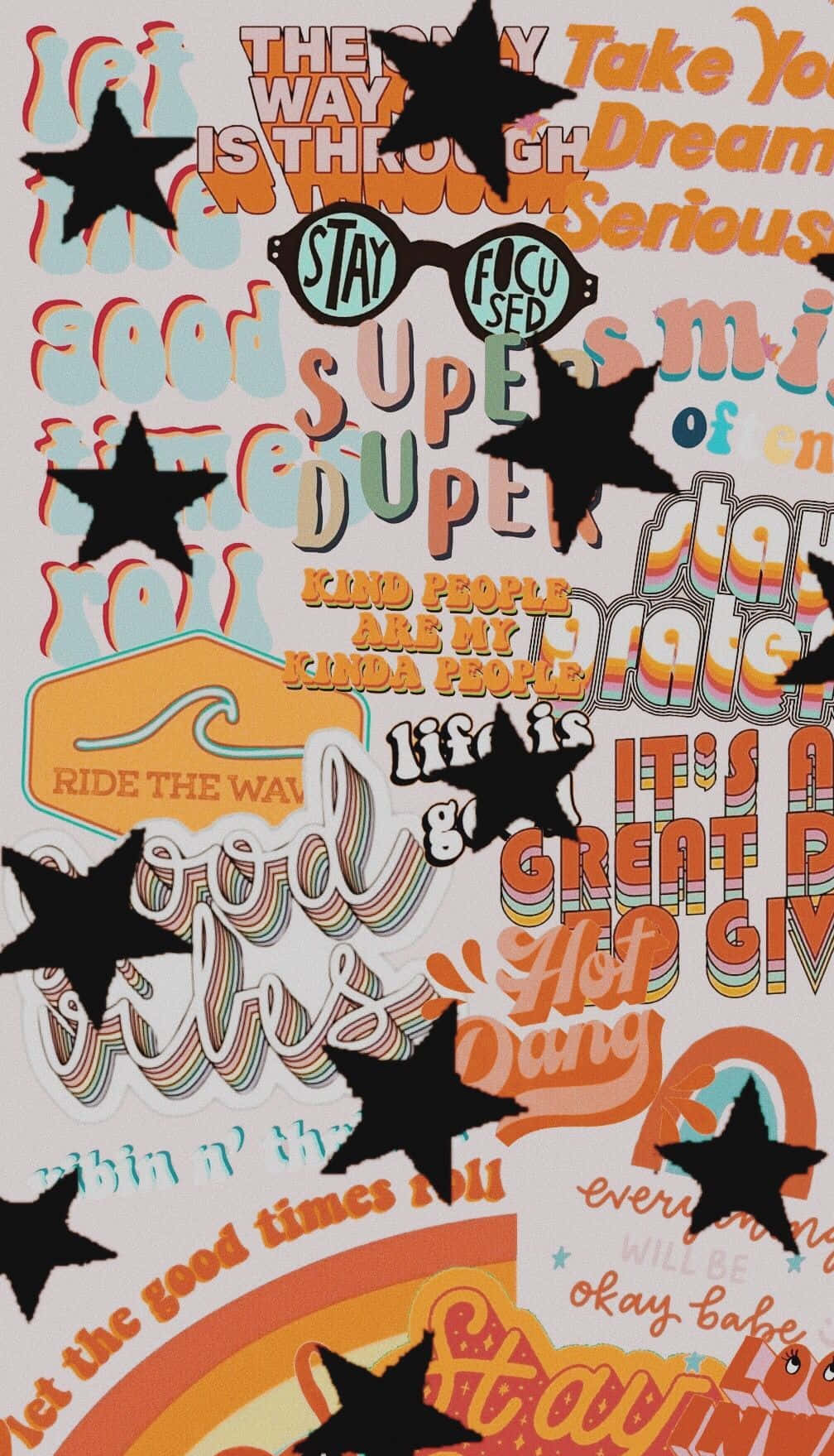 VSCO Aesthetic, retro collage, colorful motivational phrases, HD Phone Wallpaper
