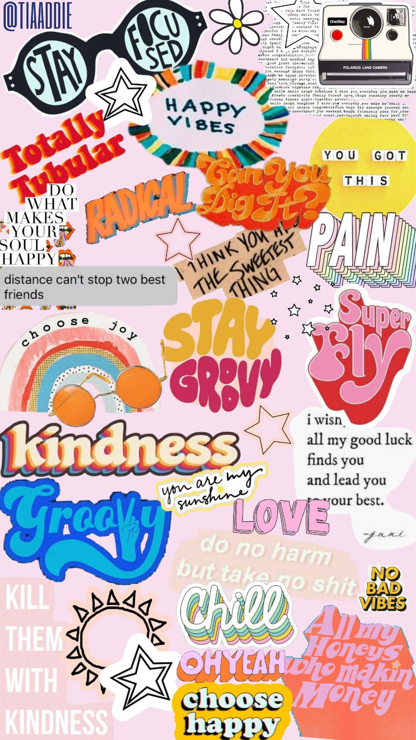 Cute Vsco Aesthetic, pink background, vibrant collage, 2K Phone Wallpaper