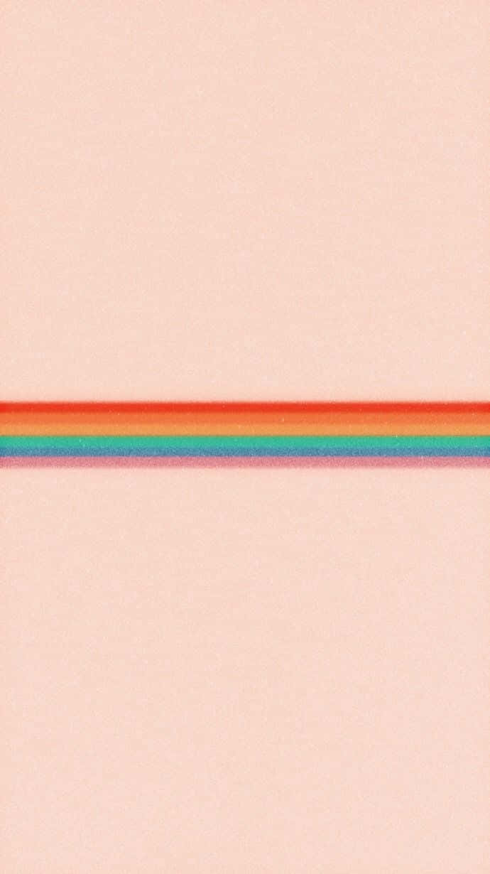 VSCO Girl, pastel pink, horizontal rainbow stripe, SD Phone Wallpaper