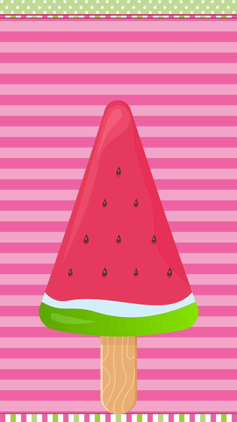 cute popsicle, watermelon, black seeds, HD Phone Wallpaper