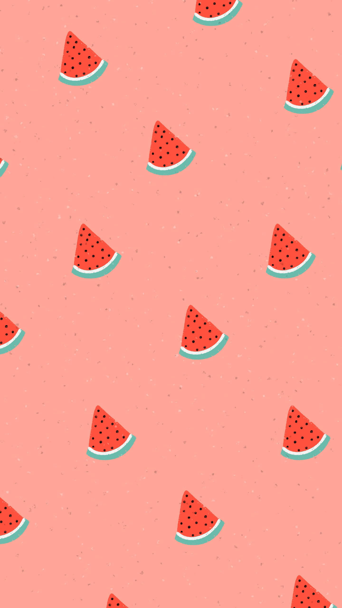 Bite Sized Cute Watermelon Pattern Art, pink background, cartoon watermelon slices, 2K Phone Wallpaper