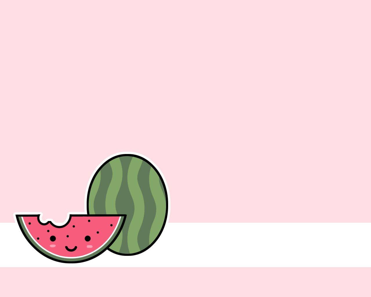 cute watermelon, cartoon watermelon slice, smiling face, HD Desktop Wallpaper