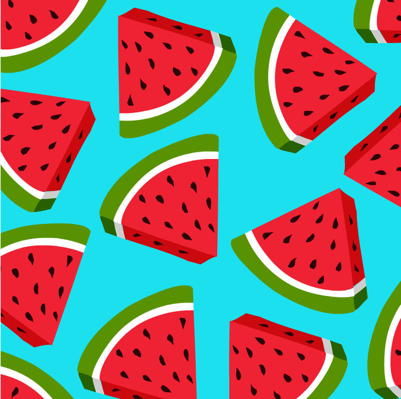 watermelon slices, black seeds, green rinds, SD Desktop Wallpaper