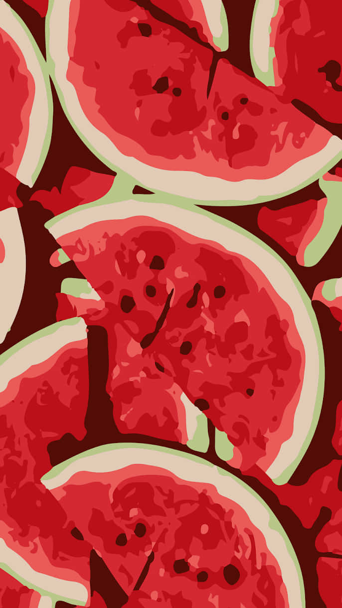 Red Cute Aesthetic, watermelon, juicy red flesh, SD Phone Wallpaper