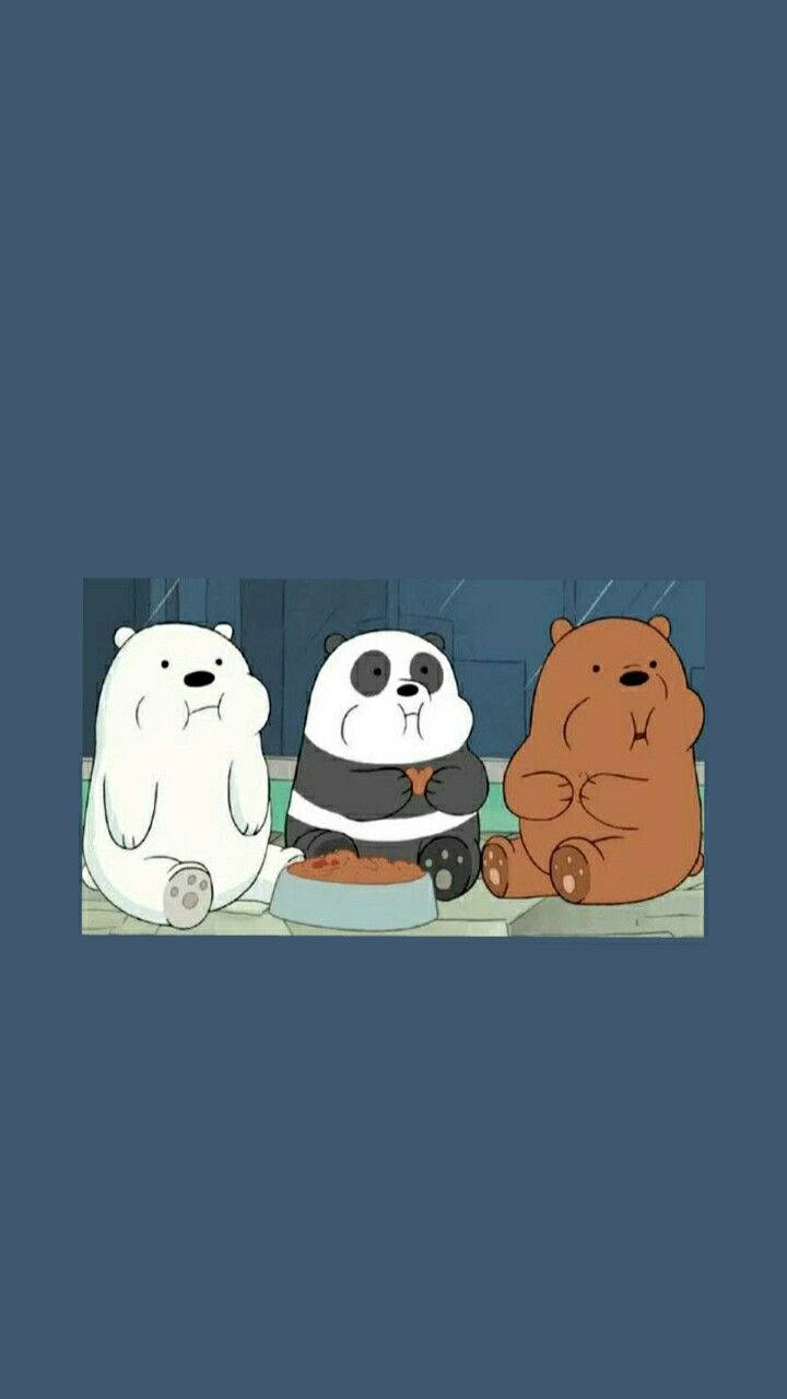 We Bare Bears, dark blue, cartoon bears, HD Phone Wallpaper