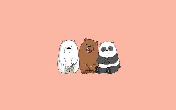 We Bare Bears, minimalist aesthetic, cartoon bears, SD Desktop Wallpaper