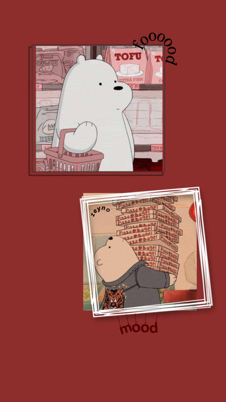 We Bare Bears, cartoon bears, grocery store, HD Phone Wallpaper