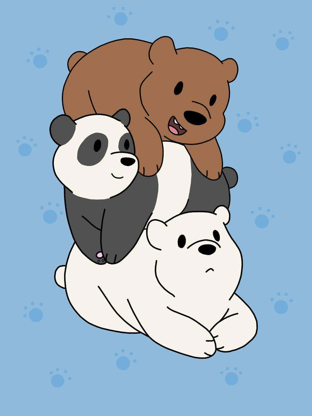 We Bare Bears, stacked, light blue background, HD Phone Wallpaper
