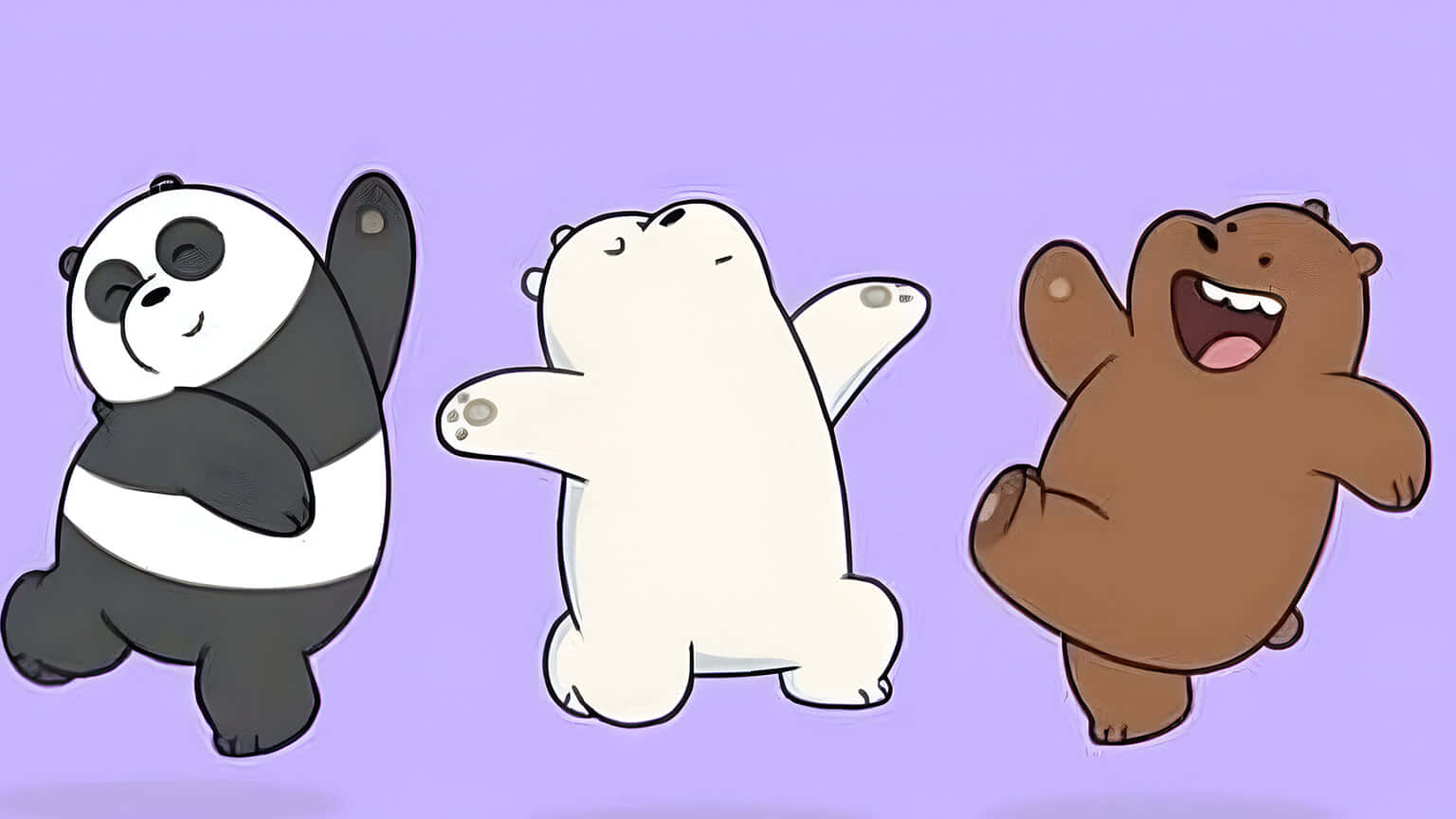 We Bare Bears, happy dance, lavender, HD Desktop Wallpaper
