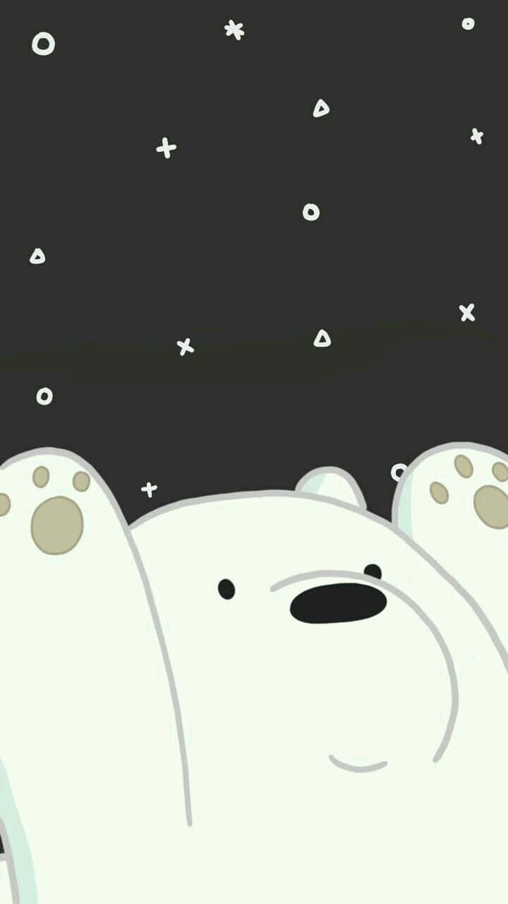 We Bare Bears, polar bear, geometric stars, HD Phone Wallpaper