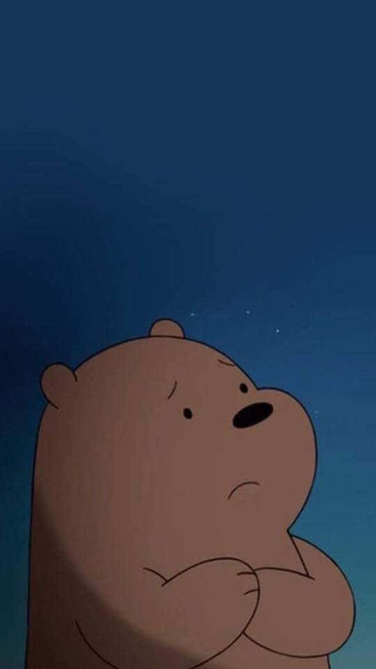 We Bare Bears, brown bear, stargazing, SD Phone Wallpaper