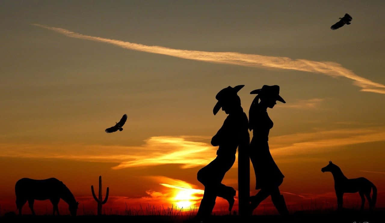 Cute Western, Desert, cowboy, HD Desktop Wallpaper