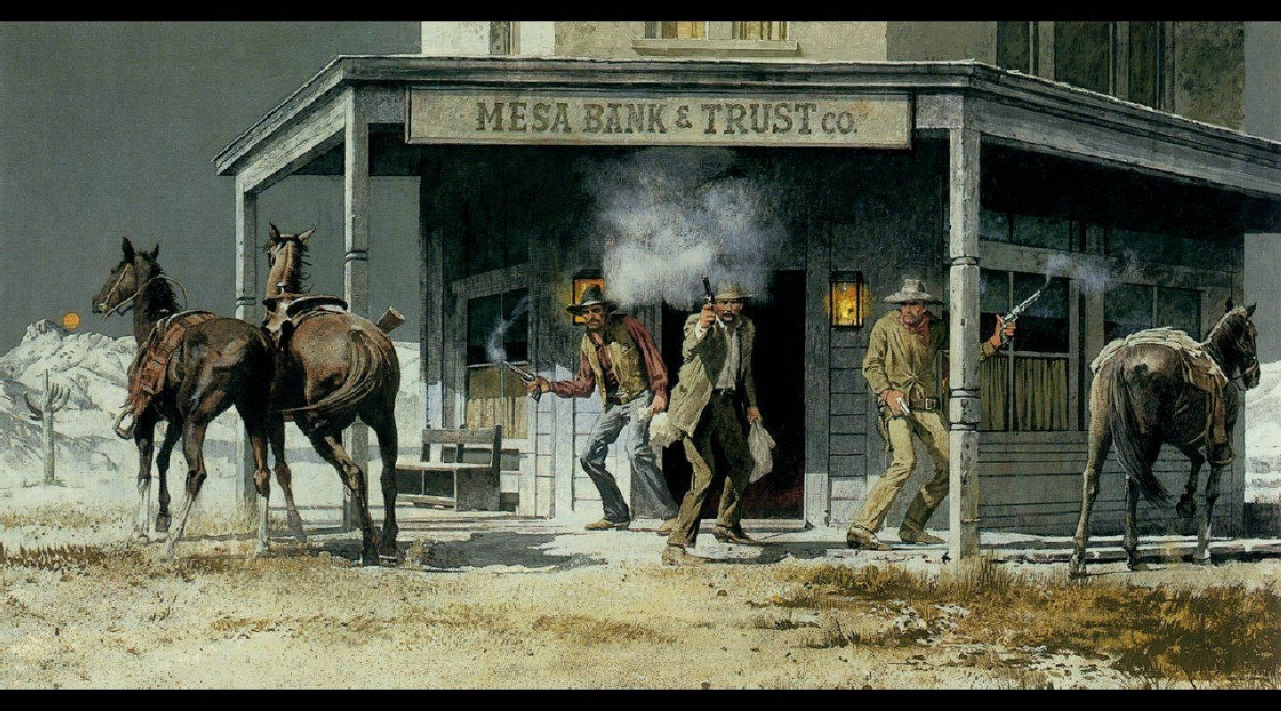 Western Cowboys, Wild West, snowy western bank, HD Desktop Wallpaper