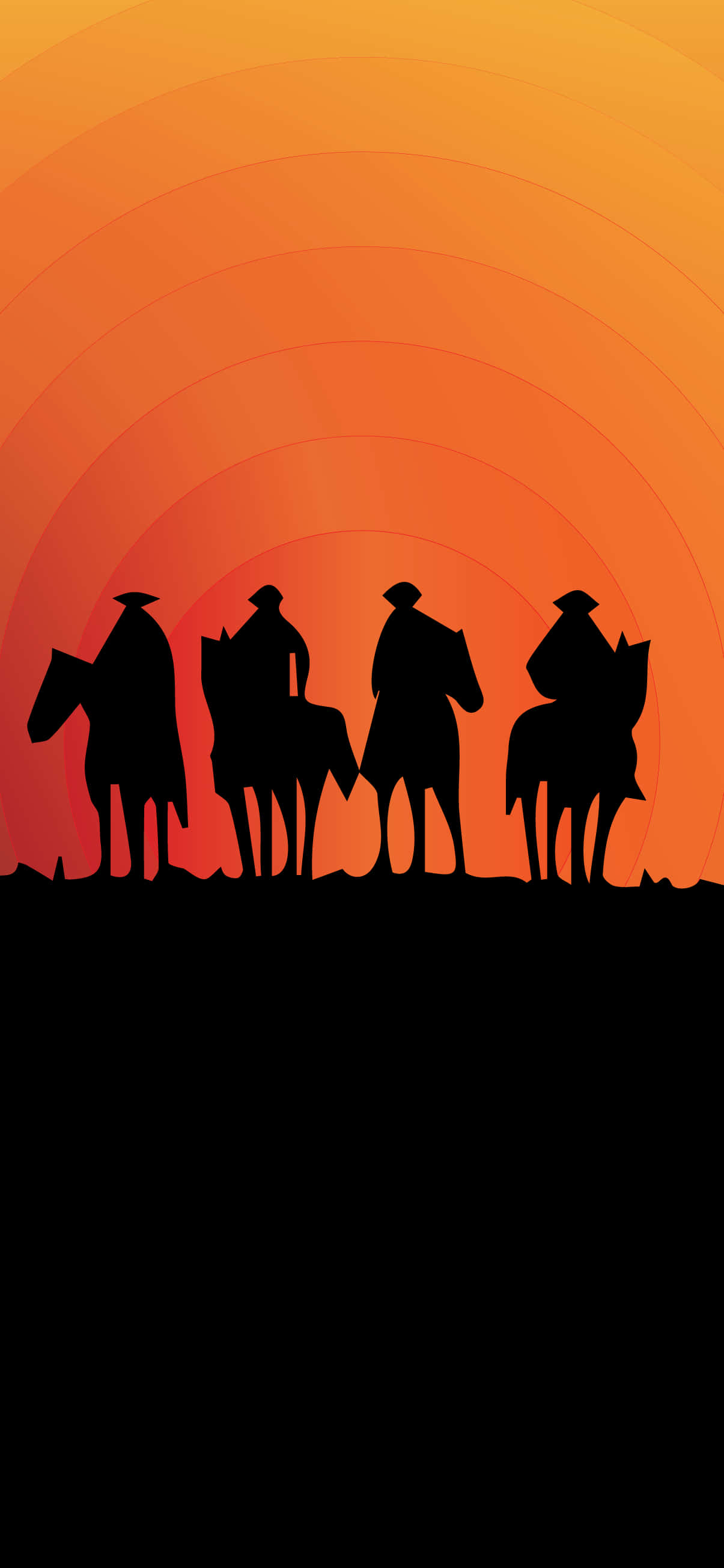 western cowboy, iPhone 1205 x 2609, orange sunset, 2K Phone Wallpaper