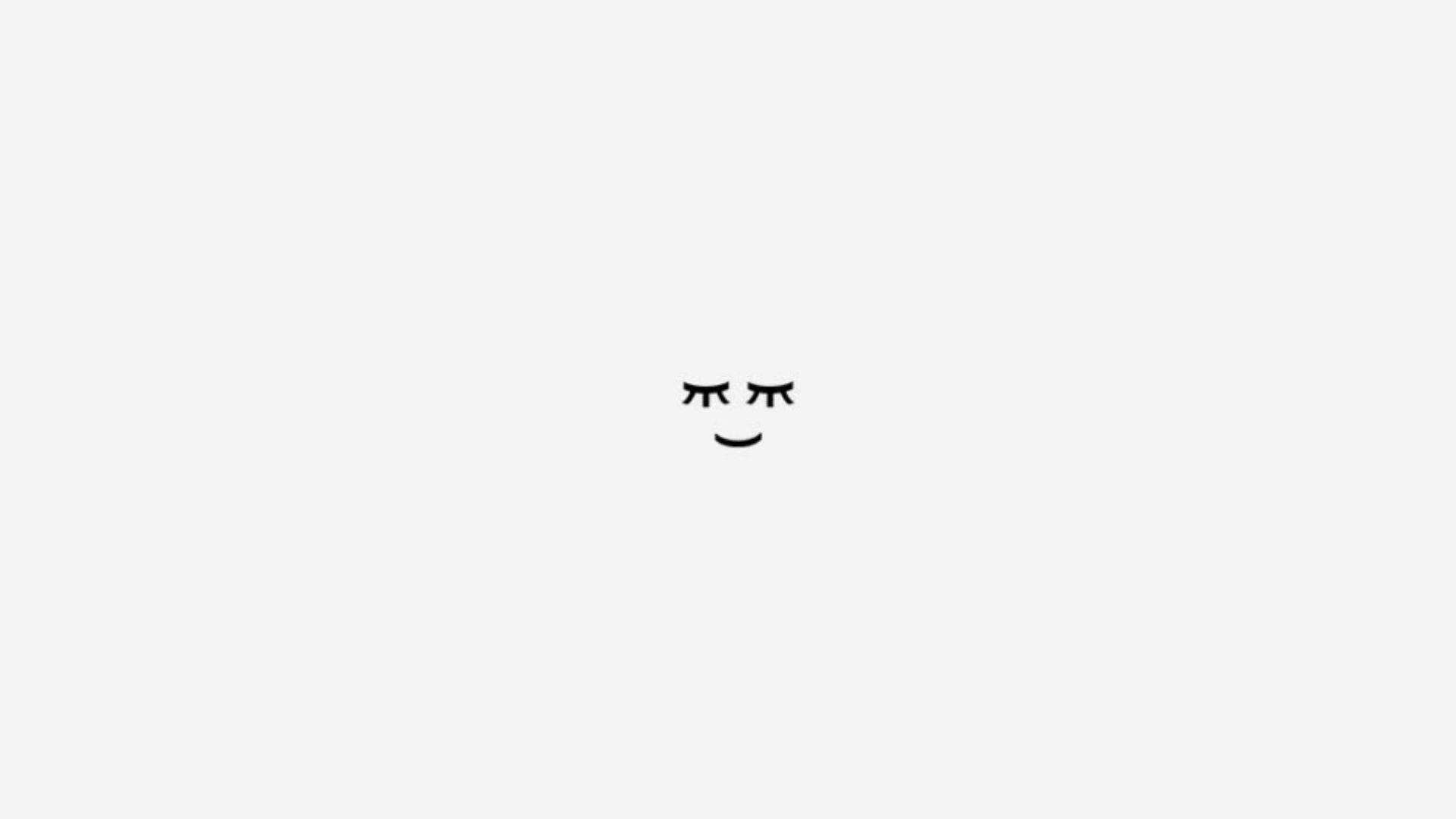 mini face drawing, cute white aesthetic, minimalist black line drawing, Full HD Desktop Wallpaper