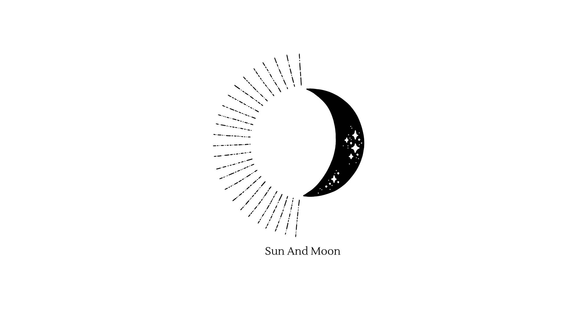 crescent moon, stars, sunburst, Full HD Desktop Wallpaper