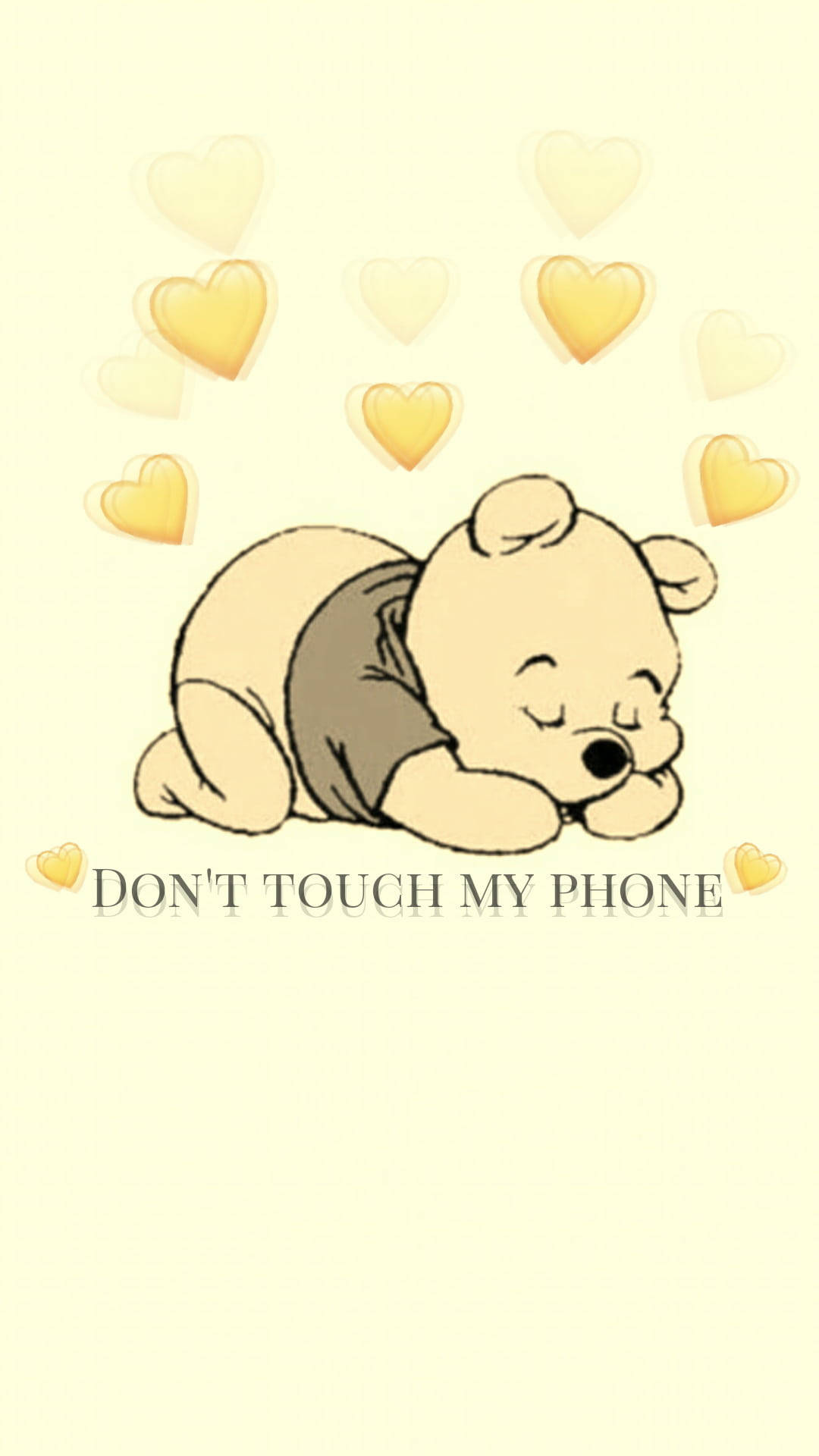 Cute Winnie The Pooh iPhone, Winnie the Pooh, floating hearts, Full HD Phone Wallpaper