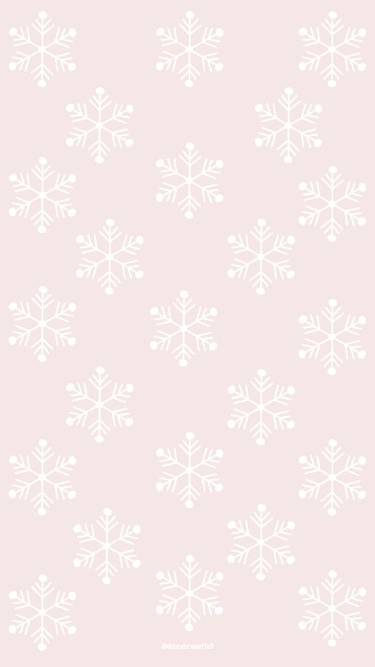 cute winter aesthetic, white snowflakes, soft pink background, Full HD Phone Wallpaper