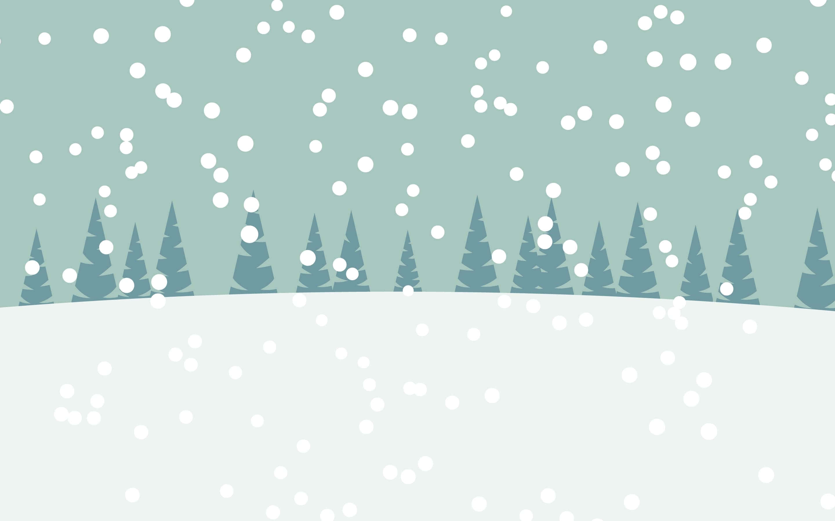 cute winter aesthetic, snowflakes, winter landscape, 2K Desktop Wallpaper