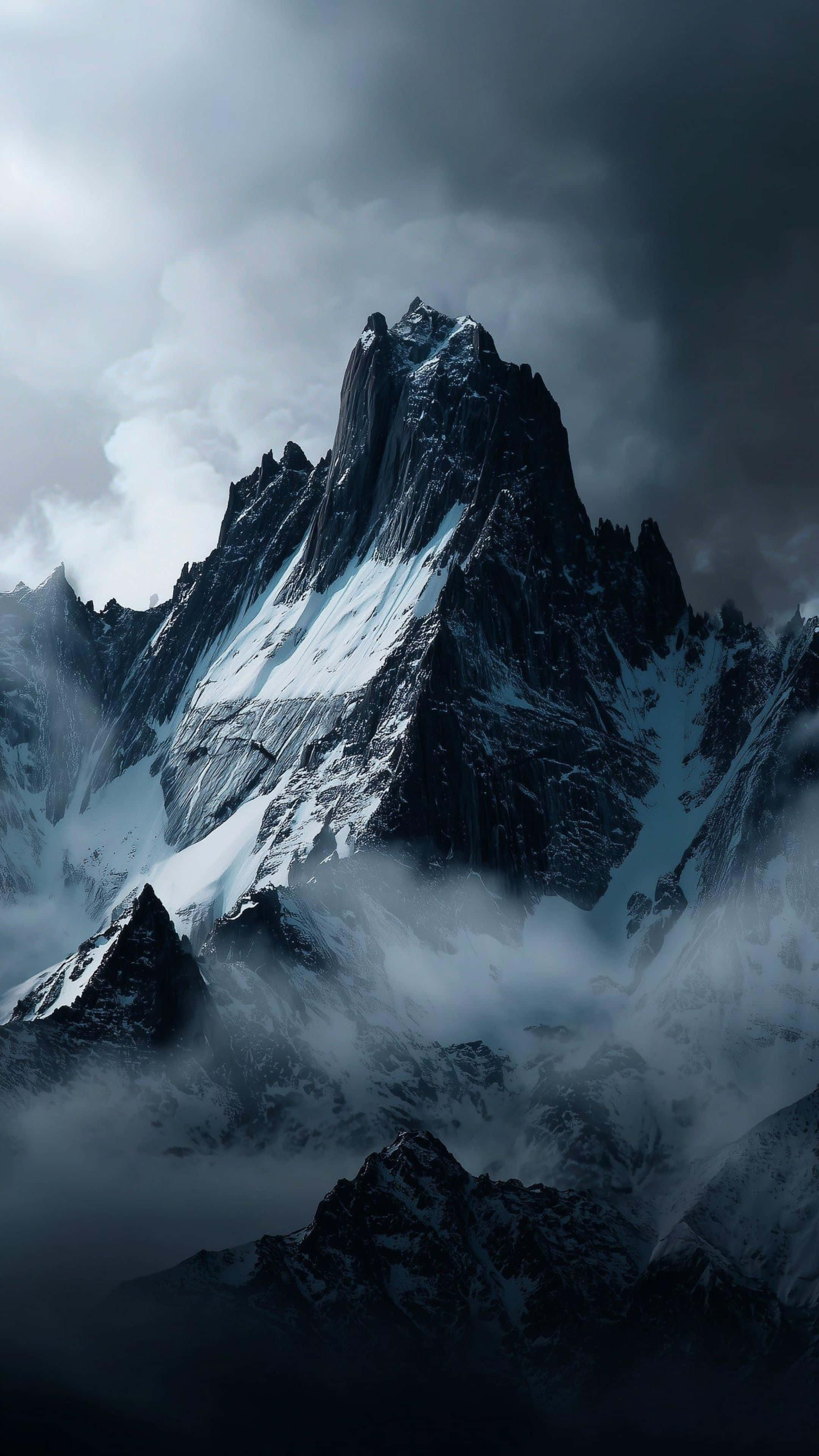ios 26, mountain, snowcapped mountain peak, 4K Phone Wallpaper