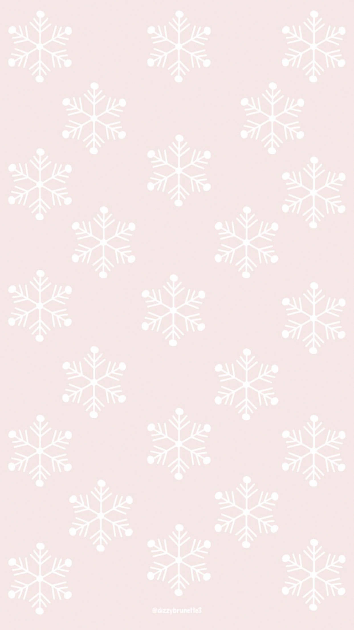 Cute Winter iPhone, white snowflakes, soft pink background, Full HD Phone Wallpaper