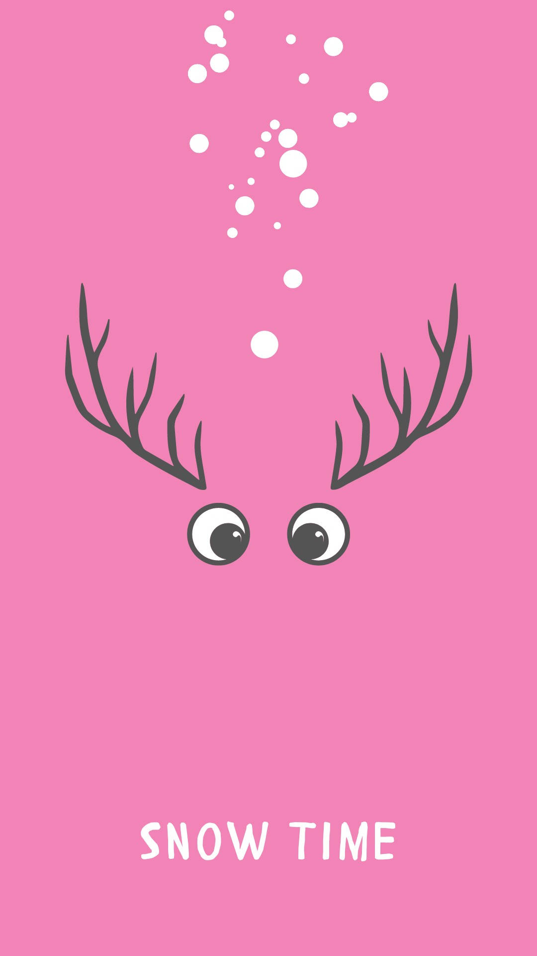 cute winter iphone, pink, deer face, Full HD Phone Wallpaper